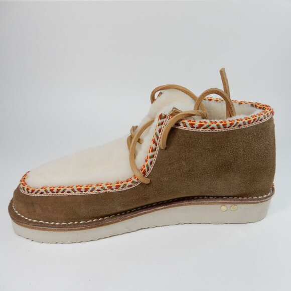 Beek Alpine Swift Ankle Boots Lace up Bootie Size 7 Suede Shearling Brown NEW - Picture 15 of 15